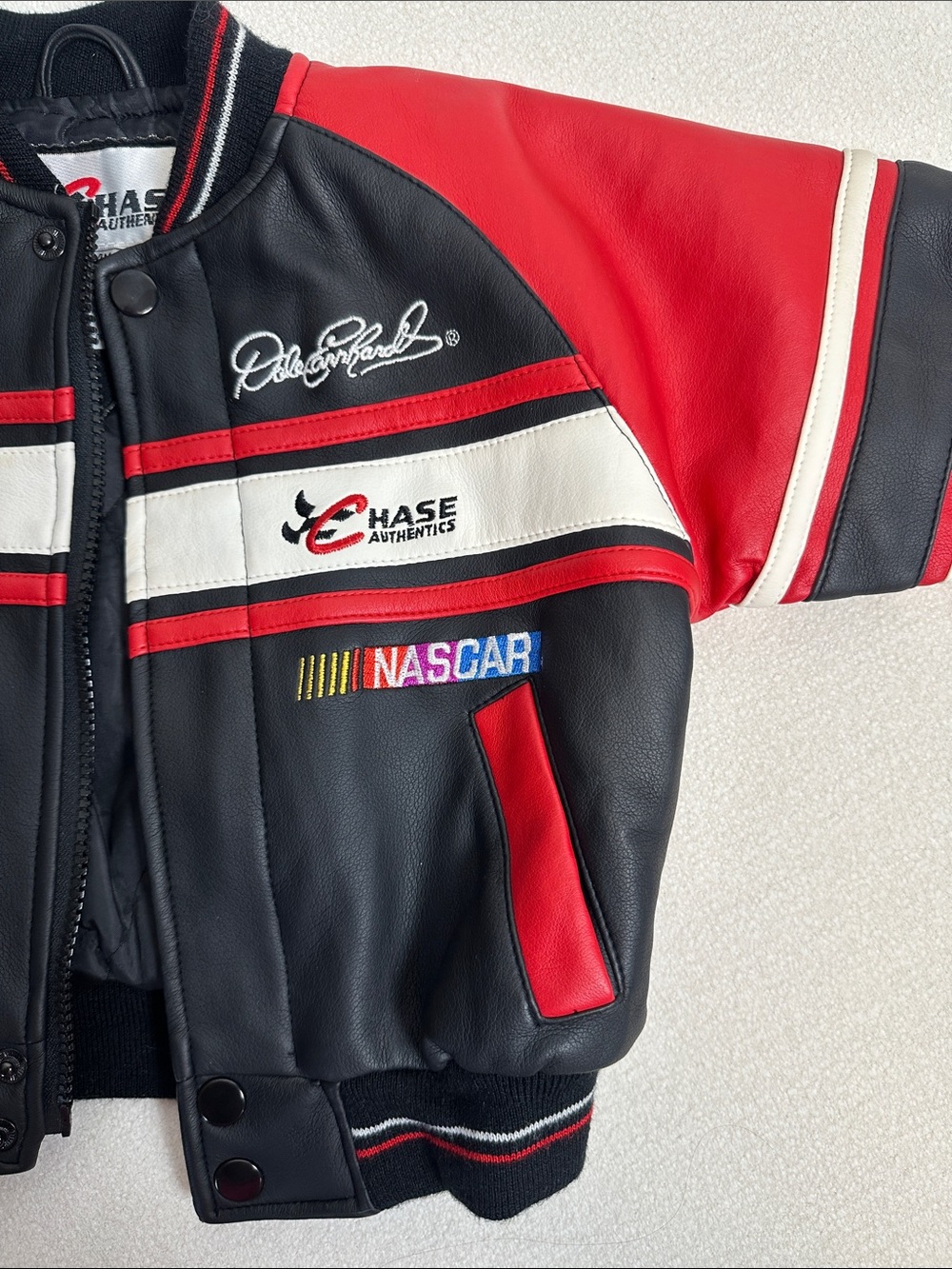 Dale Earnhardt #3 Nascar Leather Jacket Chase Authentics Boys Size 24m Vintage - Picture 4 of 9